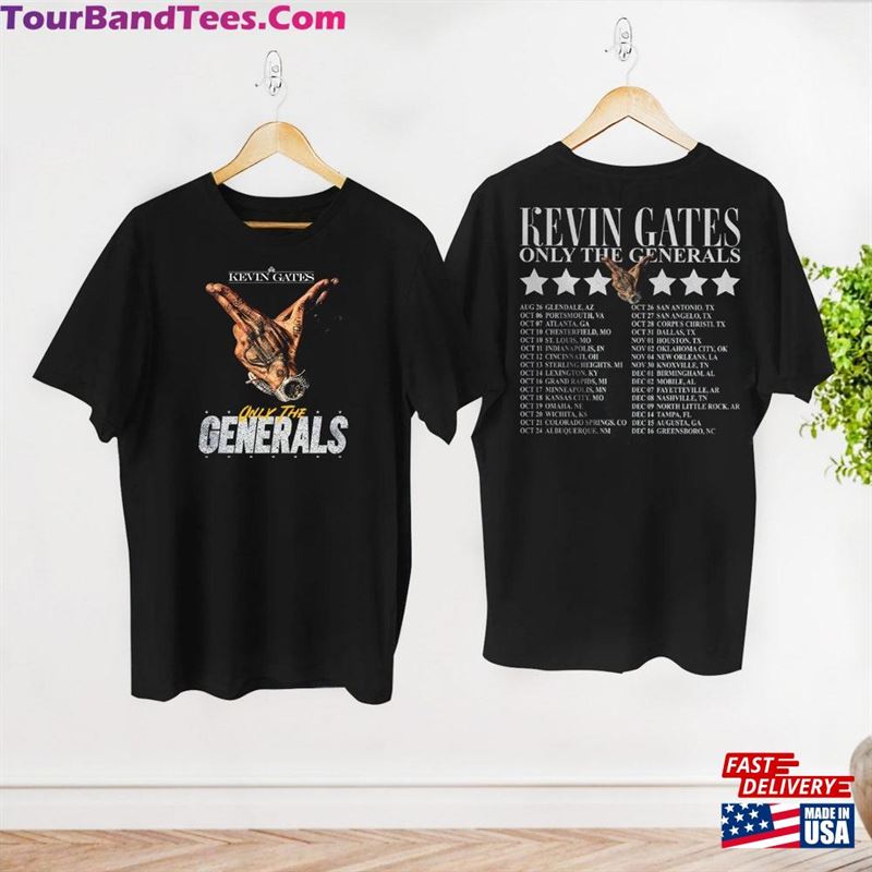 Only The Generals Tour Kevin Gates T-Shirt Merch Rapper Shirt Unisex Classic 29Uf124367 – Utopia Fashion