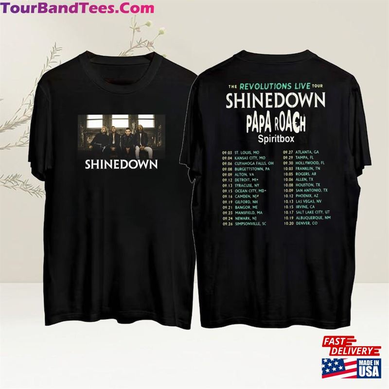 The Revolutions Live Tour Shinedown T-Shirt Band Graphic Shirt Rock Music Concert Hoodie 29Uf118485 – Utopia Fashion