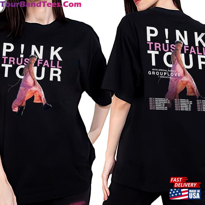 2Sided P!Nk Singer Trustfall Tour Shirt Full Dates T-Shirt Pink Hoodie Unisex 29Uf123513 – Utopia Fashion