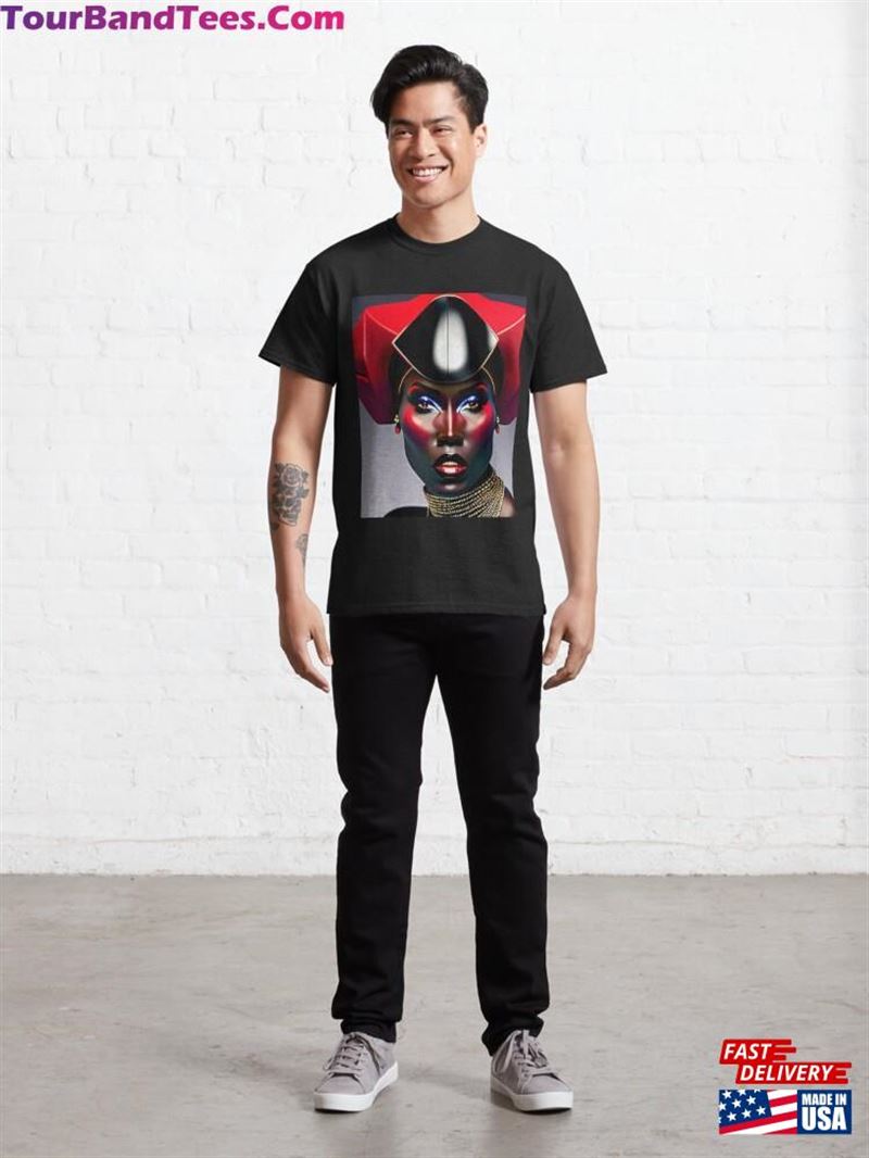 3D Graphic Of Grace Jones By Ai Art Classic T-Shirt Unisex 29Uf122141 – Utopia Fashion