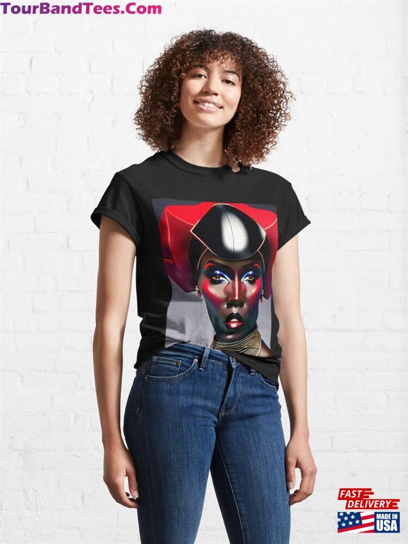 3D Graphic Of Grace Jones By Ai Art Classic T-Shirt Unisex 29Uf122141 – Utopia Fashion