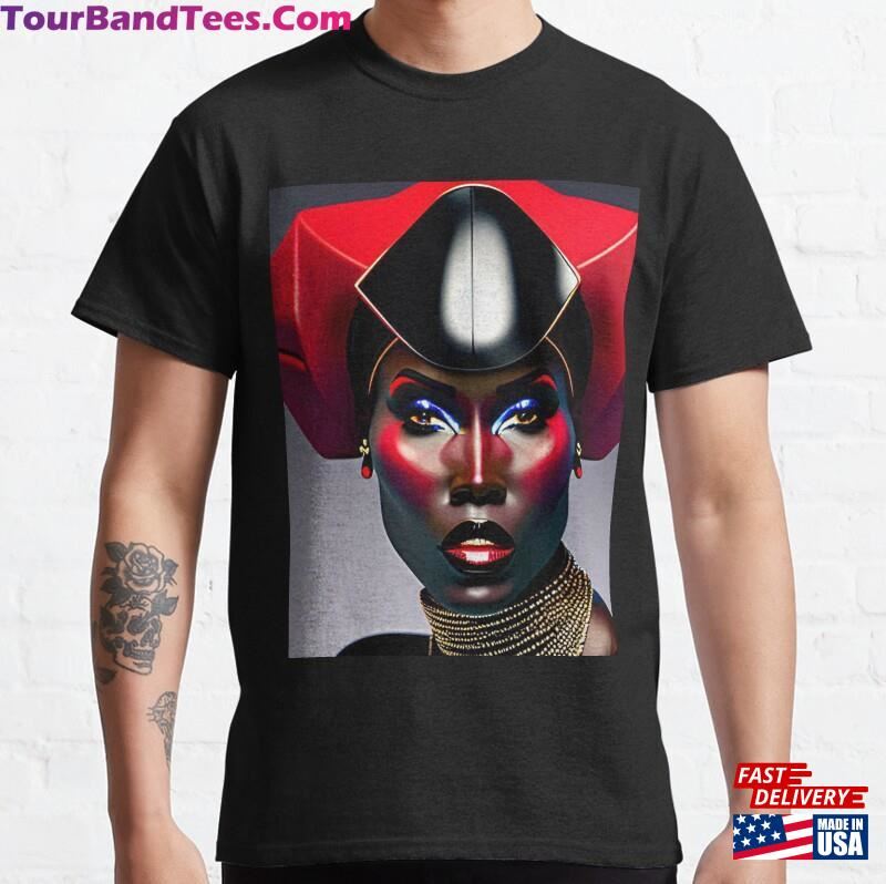 3D Graphic Of Grace Jones By Ai Art Classic T-Shirt Unisex 29Uf122141 – Utopia Fashion