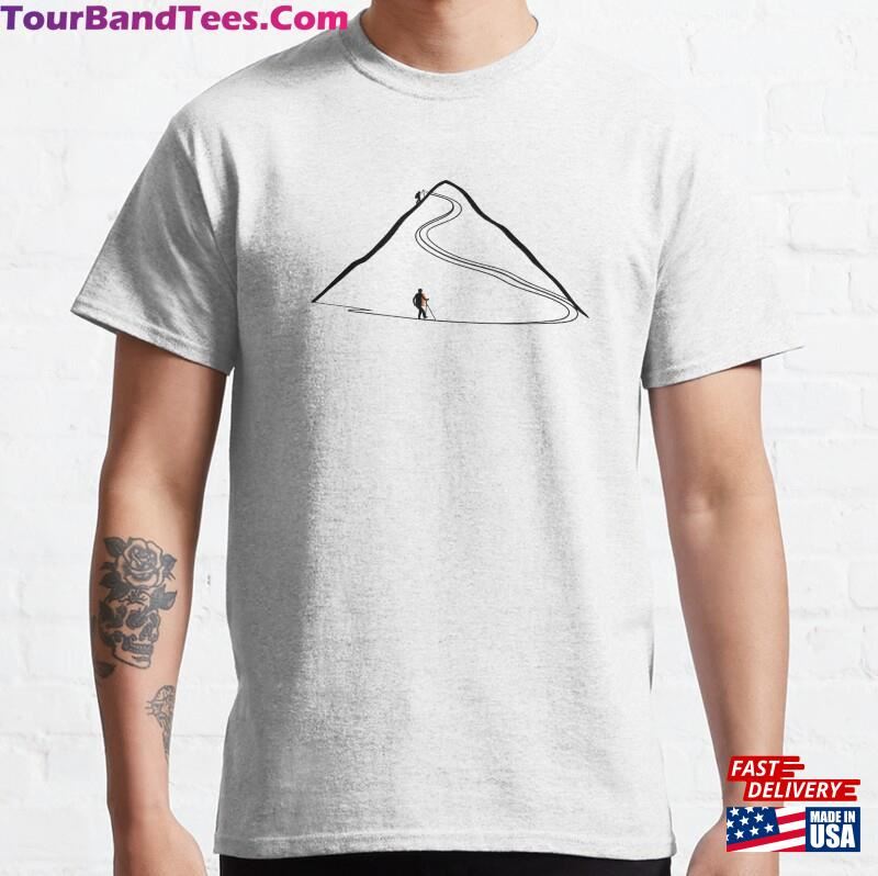 A Cartoon Image Of Person Hiking Up Mountain Classic T-Shirt Hoodie 29Uf118798 – Utopia Fashion