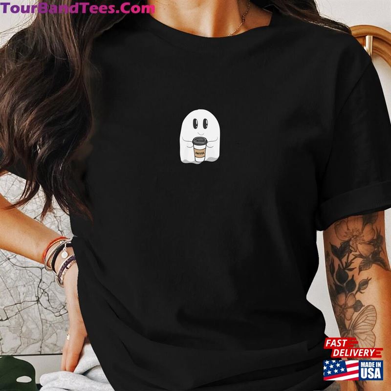 A Ghost Carrying Cup Of Coffee Spooky Season T-Shirt Halloween T-Shirts Funny Shirts Sweatshirt 29Uf131979 – Utopia Fashion