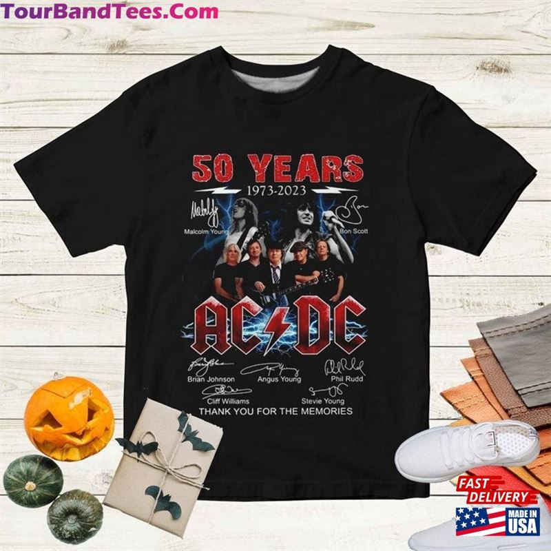 Acdc Band 50Th Anniversary Signature T Shirt Hoodie T-Shirt 29Uf123918 – Utopia Fashion