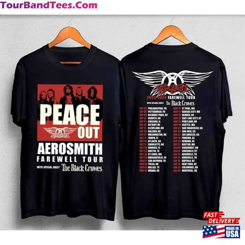 Aerosmith T-Shirt Peace Out Farewell Tour With The Black Crowes Sweatshirt Unisex Classic 29Uf122980 – Utopia Fashion