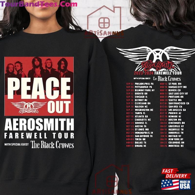 Aerosmith Farewell Tour Shirt Band Sweatshirt Peace Out With The Black Crowes Unisex 29Uf122735 – Utopia Fashion