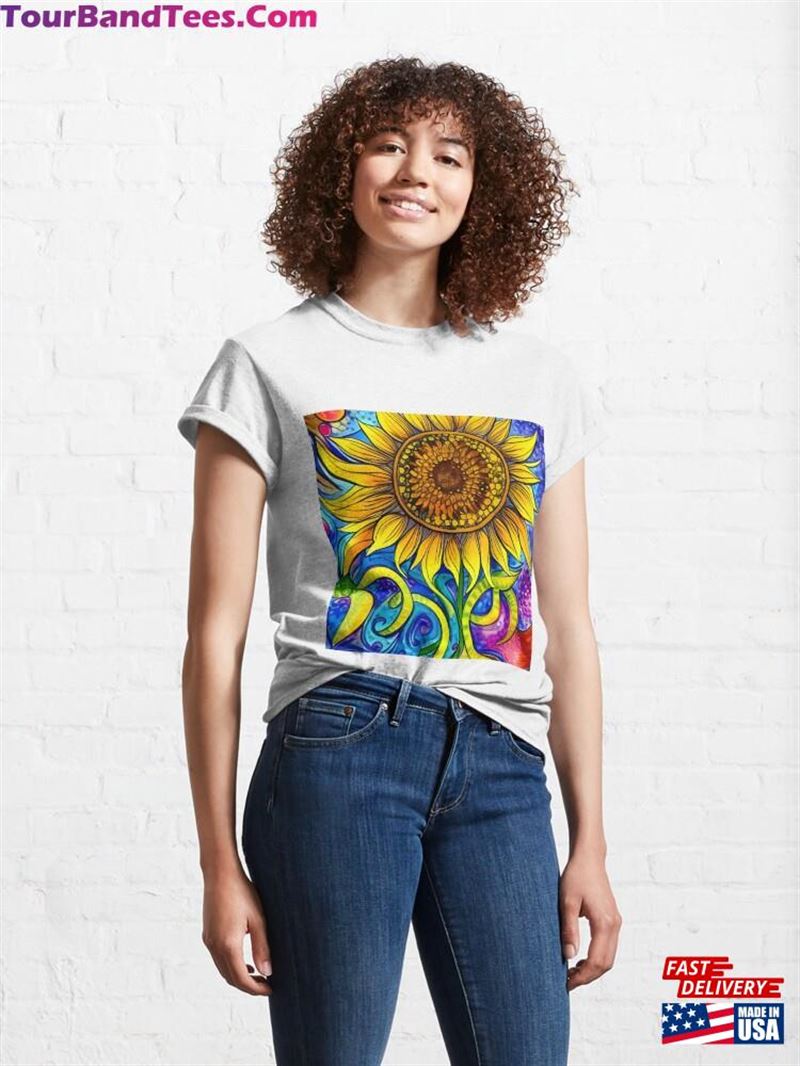 Ai Generated Pop Art Sunflower Classic T-Shirt Unisex 29Uf122658 – Utopia Fashion