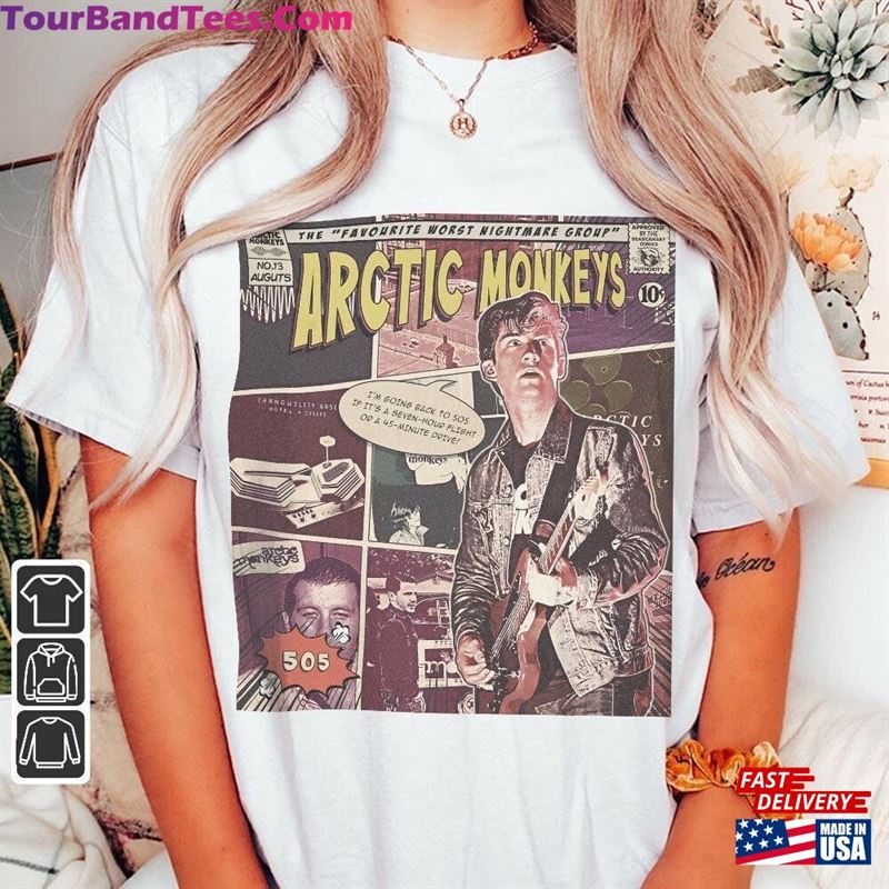 Arctic Monkeys Comic Shirt 90S Vintage Merch Book Art Favourite Worst Nightmare Album World Tour Graphic Tee Gift V2 Com2405Kh Unisex Hoodie 29Uf136552 – Utopia Fashion