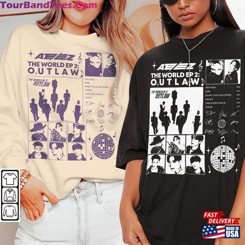 Ateez Kpop Shirt Outlaw Tee V1 World Tour Fellowship Break The Wall Hoodie Sweatshirt T-Shirt 29Uf123985 – Utopia Fashion