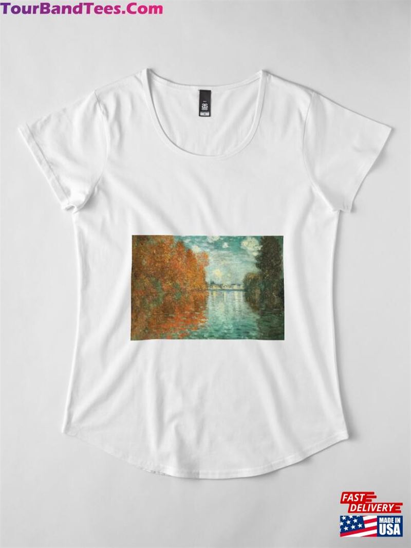 Autumn On The Seine At Argenteuil Claude Monet Premium Scoop T-Shirt Unisex Classic 29Uf123778 – Utopia Fashion