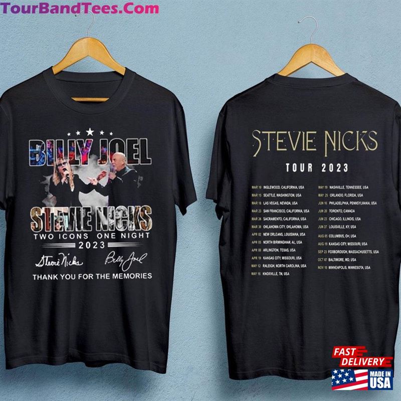 Billy Joel T-Shirt Stevie Nick Two Icons One Night Shirt Music World Tour Unisex 29Uf123487 – Utopia Fashion