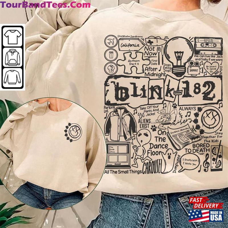 Blink Doodle Art Shirt Side Vintage Merch Album Lyric Sweatshirt Hoodie T-Shirt Classic 29Uf118870 – Utopia Fashion