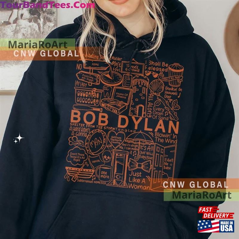 Bob Dylan Music Doodle Art Shirt Vintage Merch Tees Graphic Design Sweatshirt Hoodie Classic 29Uf124570 – Utopia Fashion