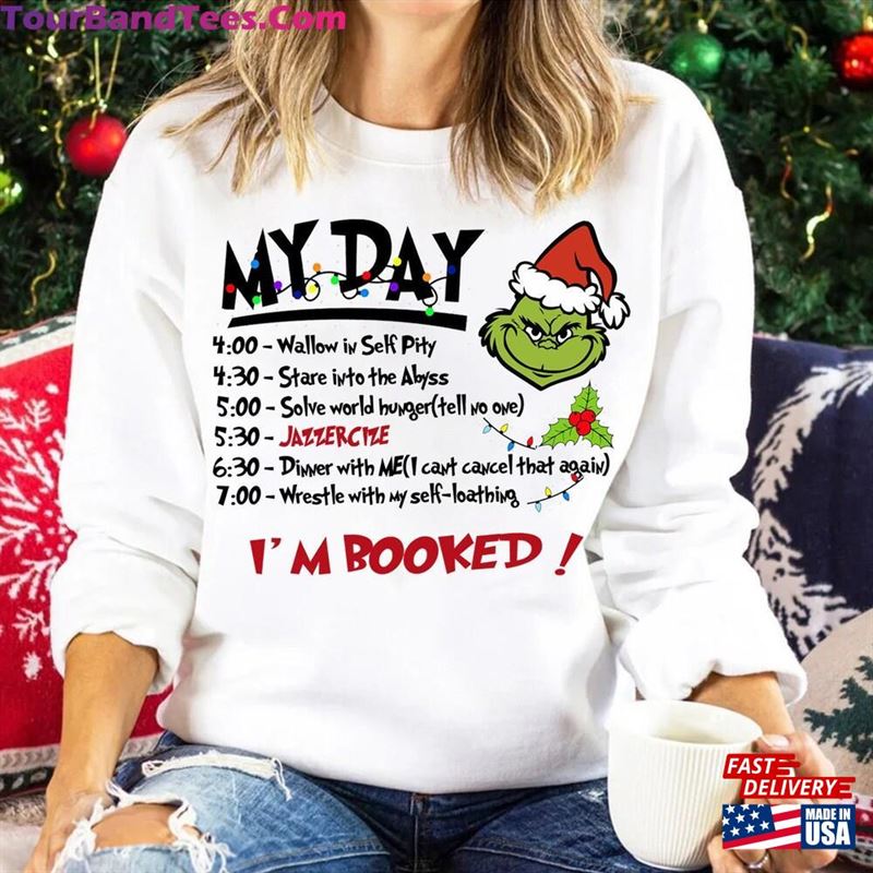 Christmas Crewneck Sweatshirt Grinch My Day I’M Booked Classic 29Uf124002 – Utopia Fashion