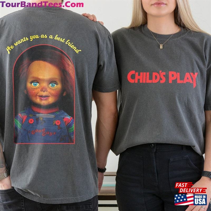 Chucky From Child’S Play T-Shirt Heavyweight Front Back Unisex Logo Doll Box Horror Movie Shirt Classic 29Uf123721 – Utopia Fashion