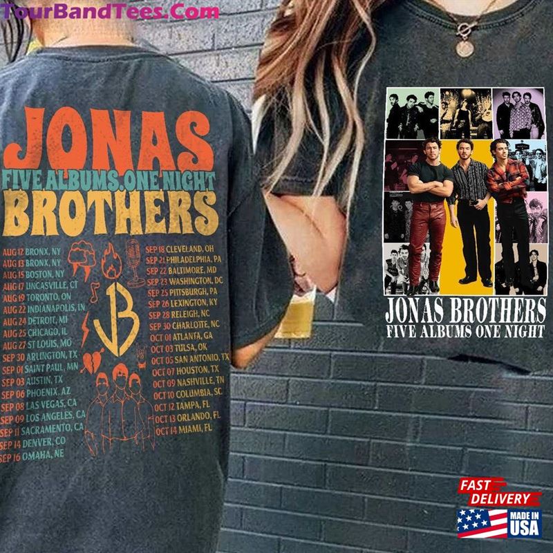 Comfort Colors Retro Jonas Brothers Album Shirt Five Albums One Night T-Shirt Sweatshirt 29Uf124515 – Utopia Fashion