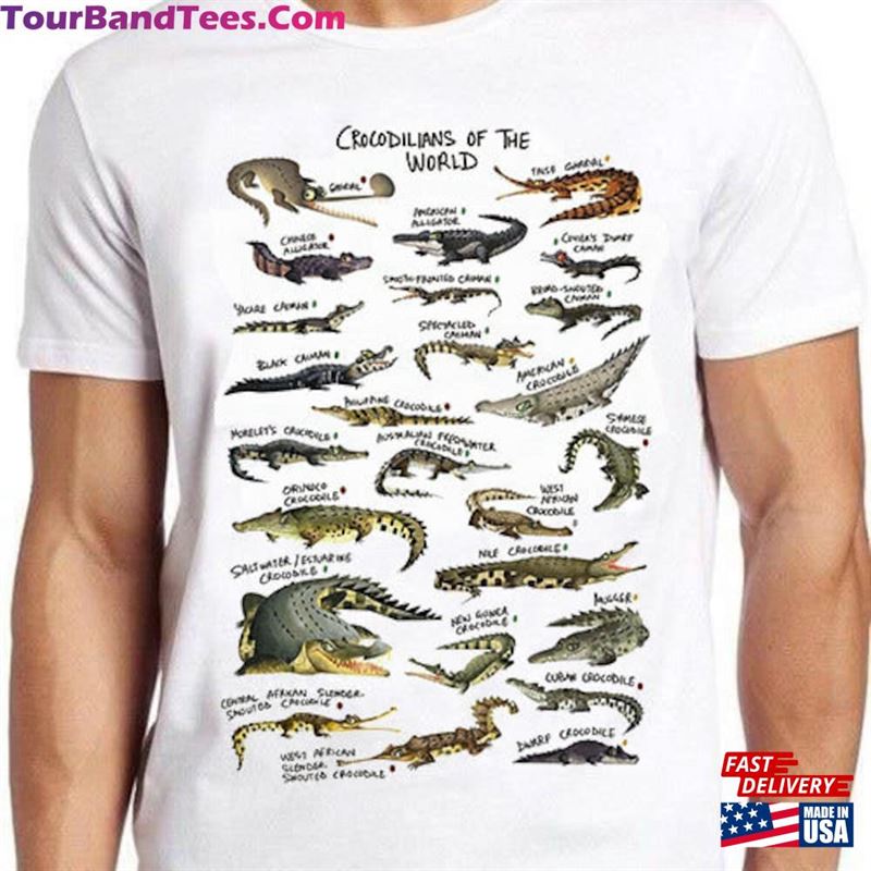 Crocodilians Of The World Alligator Crocodile Names List Art Drawing Gamer Cult Meme Movie Music Cool Gift Tee T-Shirt Classic 29Uf122344 – Utopia Fashion