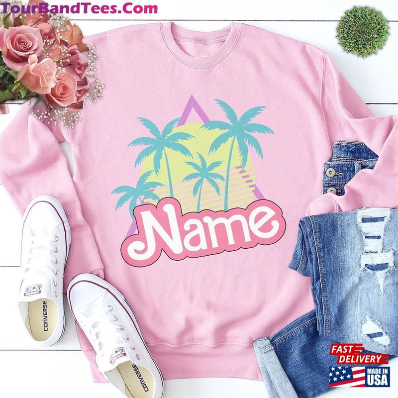 Custom Name Shirt For Girl Personalized Pink Doll Movie Theme Sweatshirt Let T-Shirt 29Uf131693 – Utopia Fashion