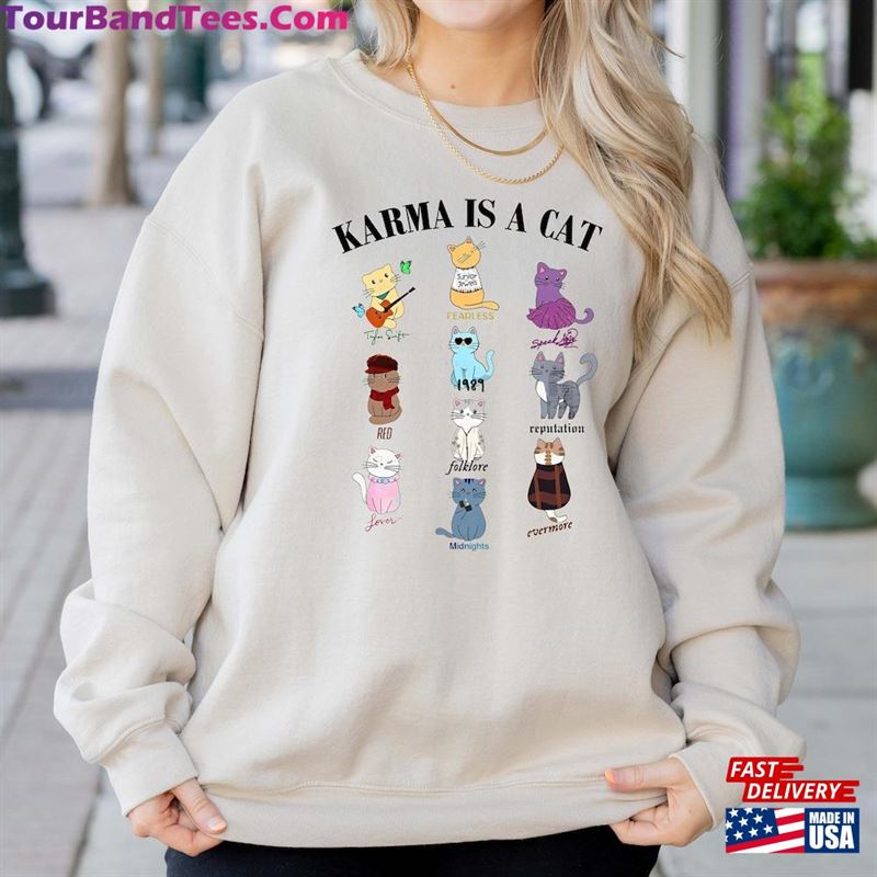 Cute Cat Sweatshirt Karma Is A T-Shirt Funny Shirt Unisex 29Uf123062 – Utopia Fashion