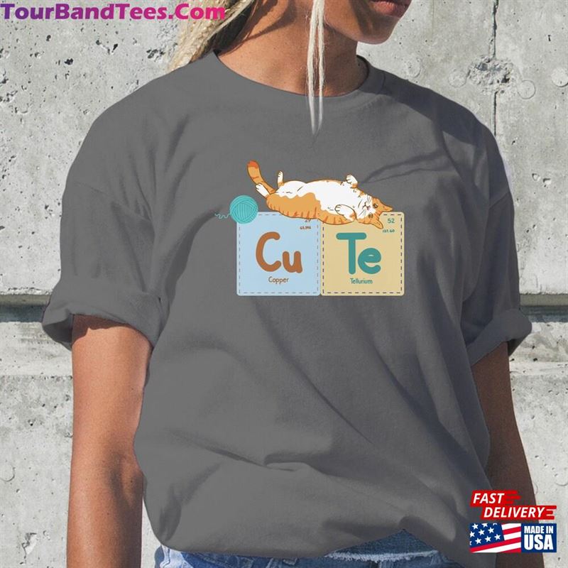 Cute Cheeky Cat With Periodic Table Chemistry Elements T-Shirts Funny Japanese Anime Science Nerdy Tees T-Shirt Unisex 29Uf141359 – Utopia Fashion