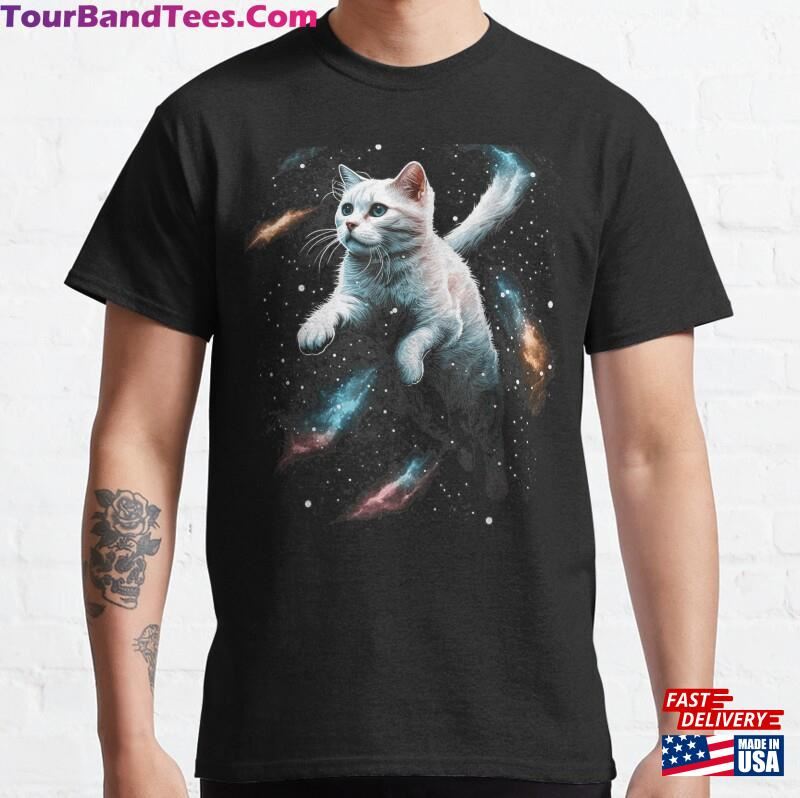 Cutest Cat Swiming In A Galaxy Classic T-Shirt 29Uf118695 – Utopia Fashion