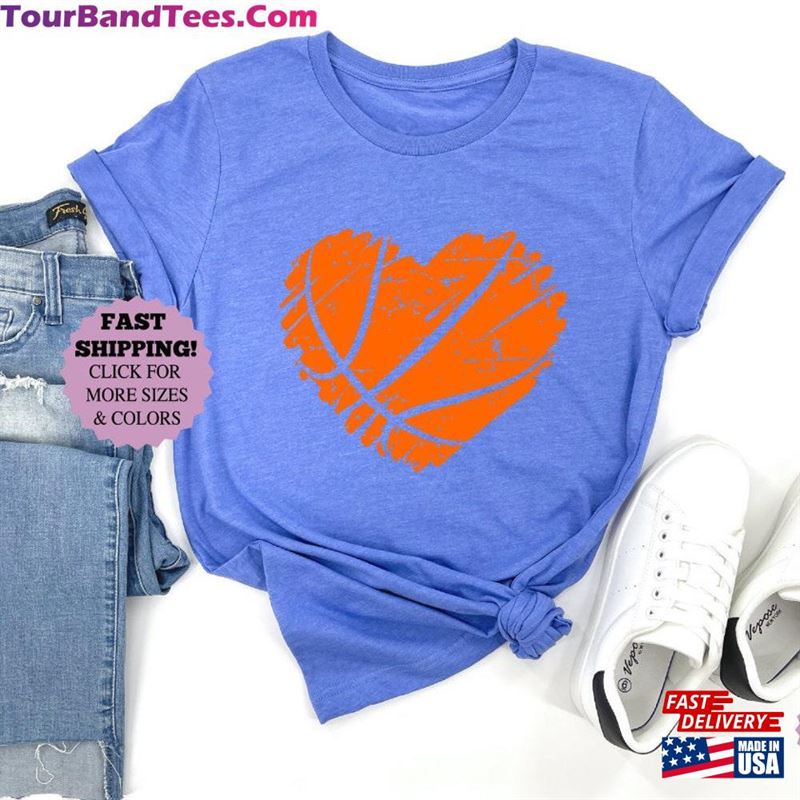 Distressed Basketball Heart Shirt T-Shirt Sweatshirt 29Uf123054 – Utopia Fashion