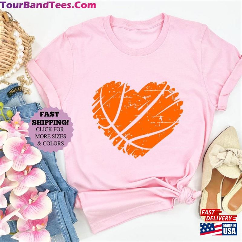 Distressed Basketball Heart Shirt T-Shirt Sweatshirt 29Uf123054 – Utopia Fashion