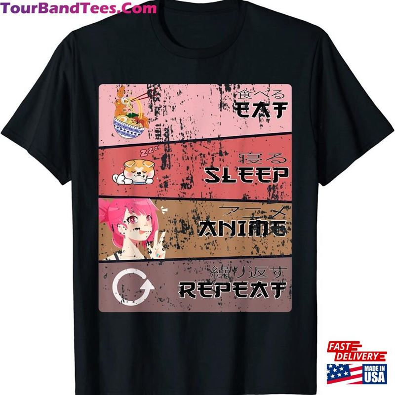 Eat Sleep Anime Repeat Shirt Funny Manga T-Shirt Sweatshirt 29Uf131356 – Utopia Fashion