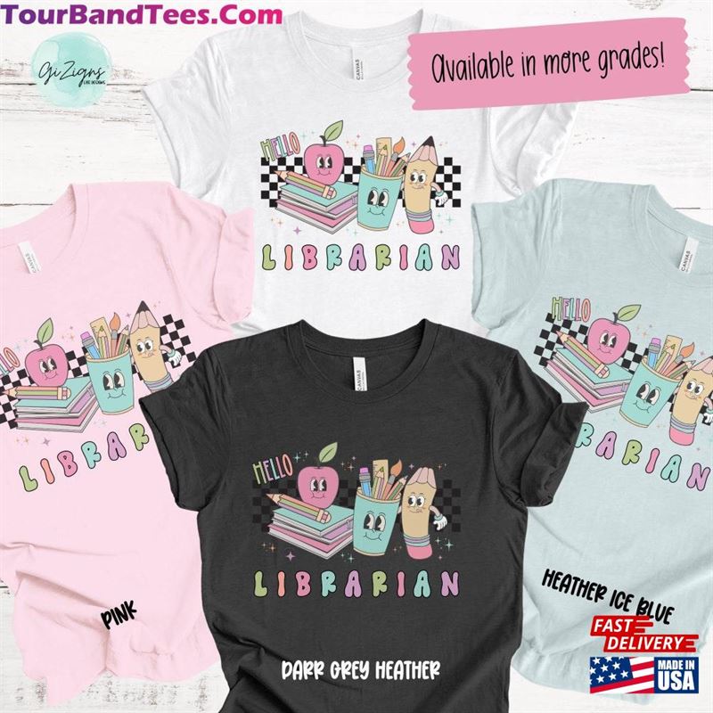 Elementary Librarian Shirt School Tee Retro Cartoon Tshirt Sweatshirt Unisex 29Uf122486 – Utopia Fashion