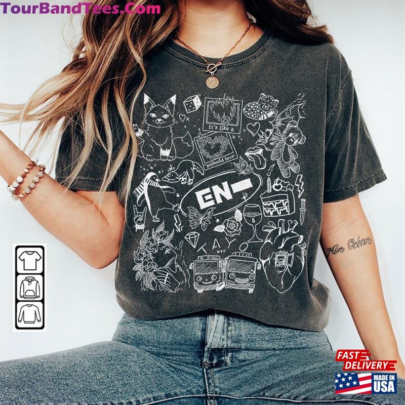 Enhypen Kpop Doodle Art Shirt Vintage Merch Tee Graphic Album Lyric Sweatshirt Unisex Classic 29Uf123437 – Utopia Fashion