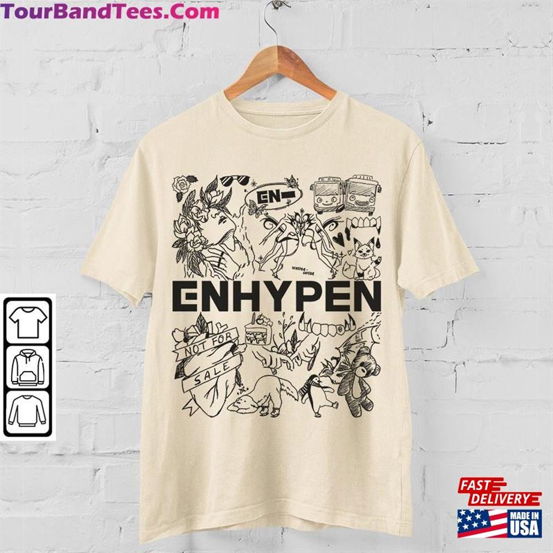 Enhypen Kpop Doodle Art Shirt Vintage Merch Tee Graphic Album Lyrics Sweatshirt T-Shirt 29Uf123465 – Utopia Fashion