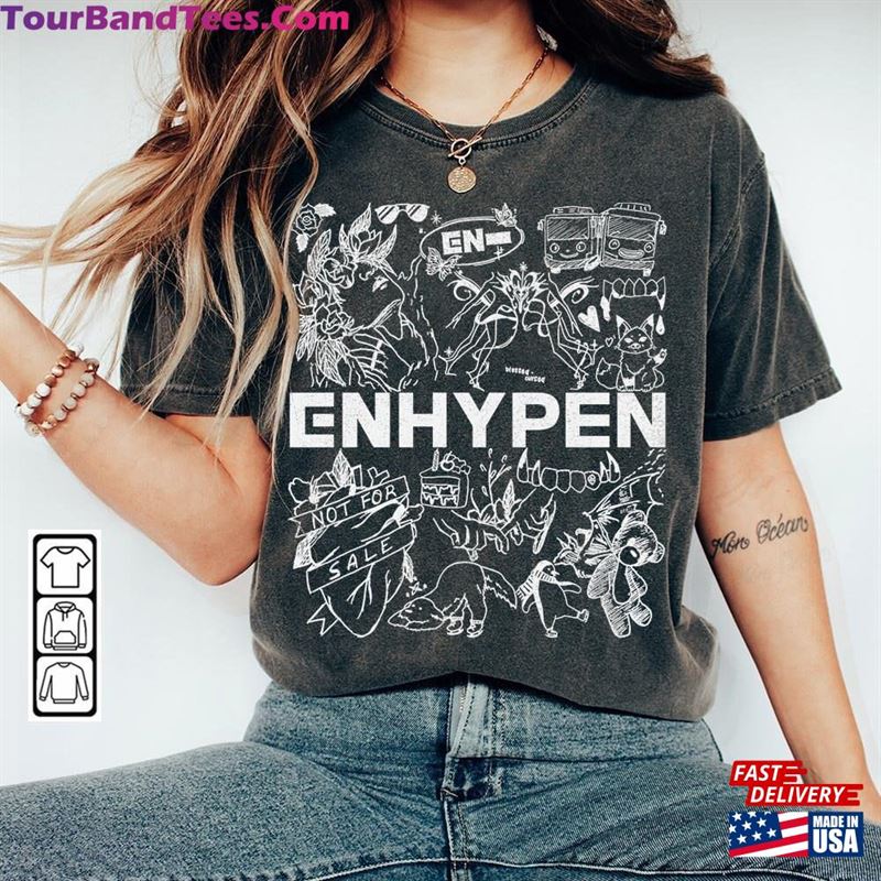 Enhypen Kpop Doodle Art Shirt Vintage Merch Tee Graphic Album Lyrics Sweatshirt T-Shirt 29Uf123465 – Utopia Fashion