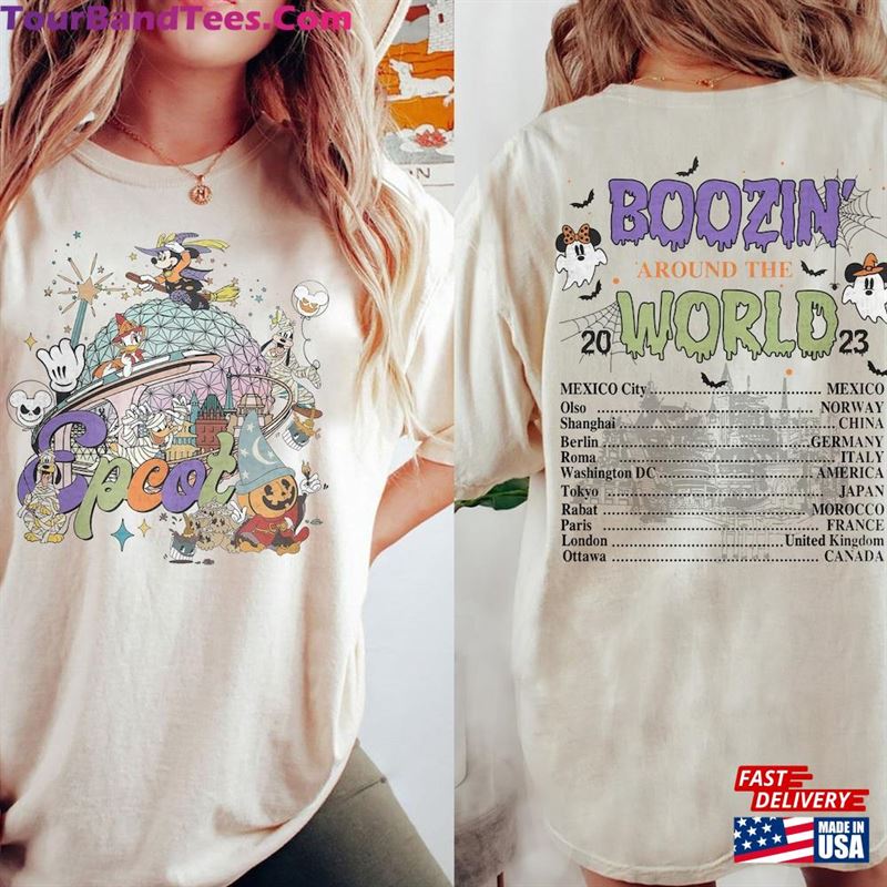 Epcot World Tour Halloween Comfort Colors Shirt Drink Around The T-Shirt Hoodie 29Uf122279 – Utopia Fashion