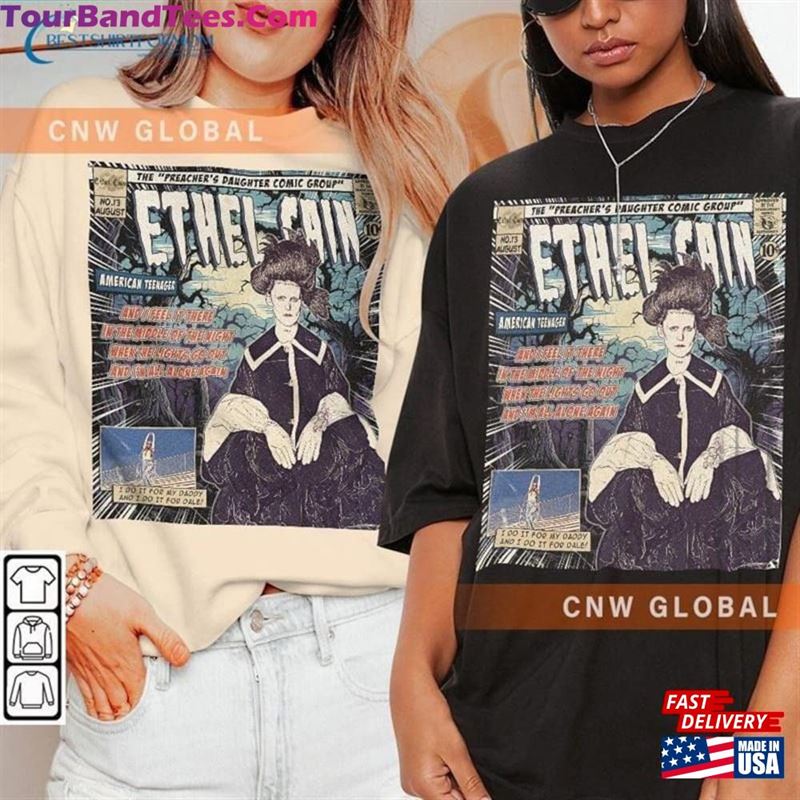 Ethel Cain Comic Shirt 90S Vintage Merch Art Preacher’S Daughter Album Concert Tour Graphic Tee Gift For Fan V1 Hoodie T-Shirt Unisex 29Uf122384 – Utopia Fashion