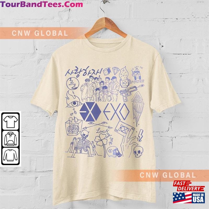 Exo Kpop Doodle Art Shirt Vintage Merch Tee Graphic Album Lyric Sweatshirt Classic Unisex 29Uf131743 – Utopia Fashion