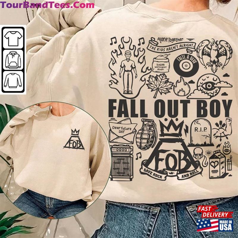 Fall Out Boy Doodle Art Shirt Side Vintage Lyrics Merch Tee Sweatshirt Hoodie Classic 29Uf123575 – Utopia Fashion