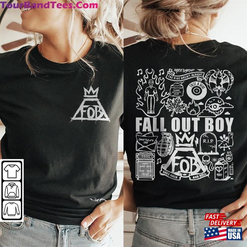 Fall Out Boy Doodle Art Shirt Side Vintage Lyrics Merch Tee Sweatshirt Hoodie Classic 29Uf123575 – Utopia Fashion