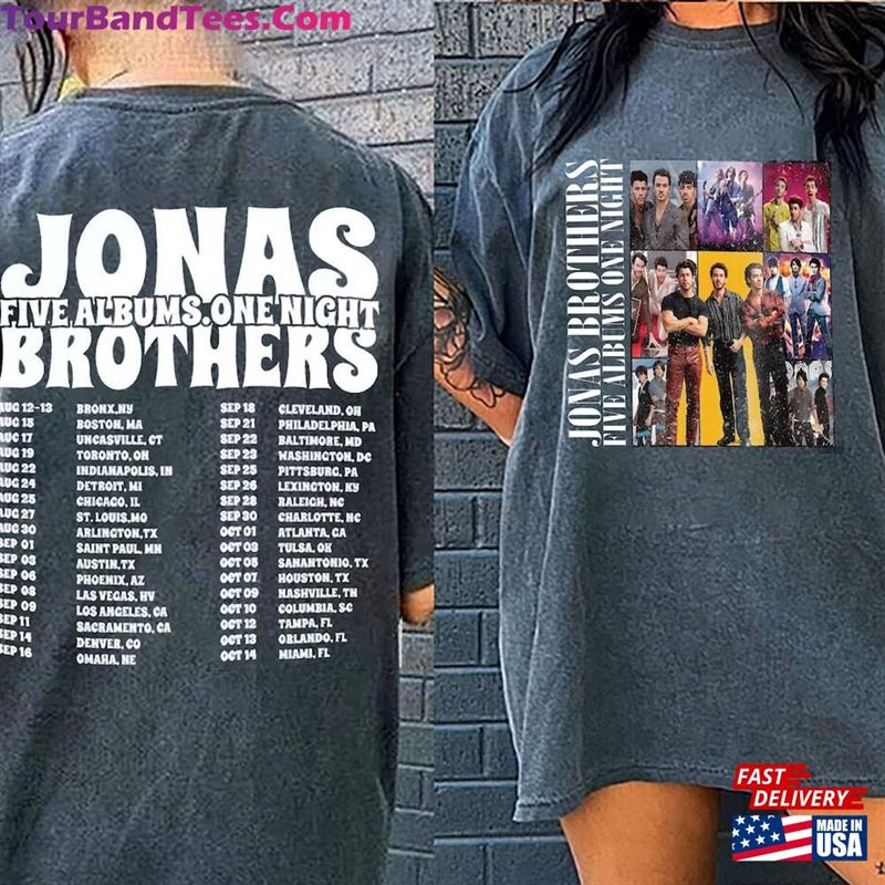 Five Albums One Night Tour Shirt Jonas Brothers Concert Joe Homage Classic T-Shirt 29Uf118973 – Utopia Fashion