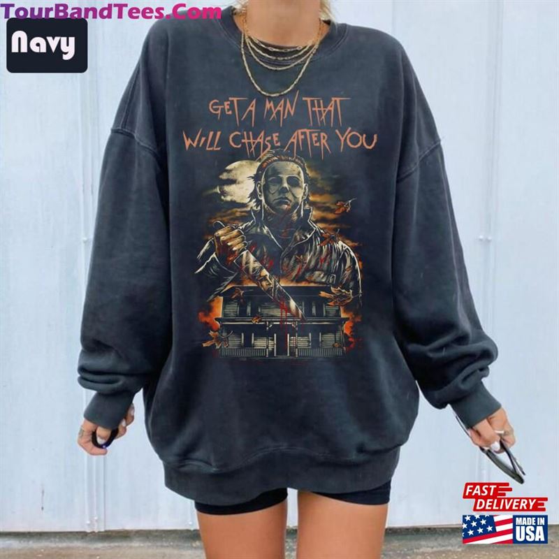 Get A Man That Will Chase After You Michael Myers Comfort Colors Tee Halloween Shirt Classic Unisex 29Uf136811 – Utopia Fashion