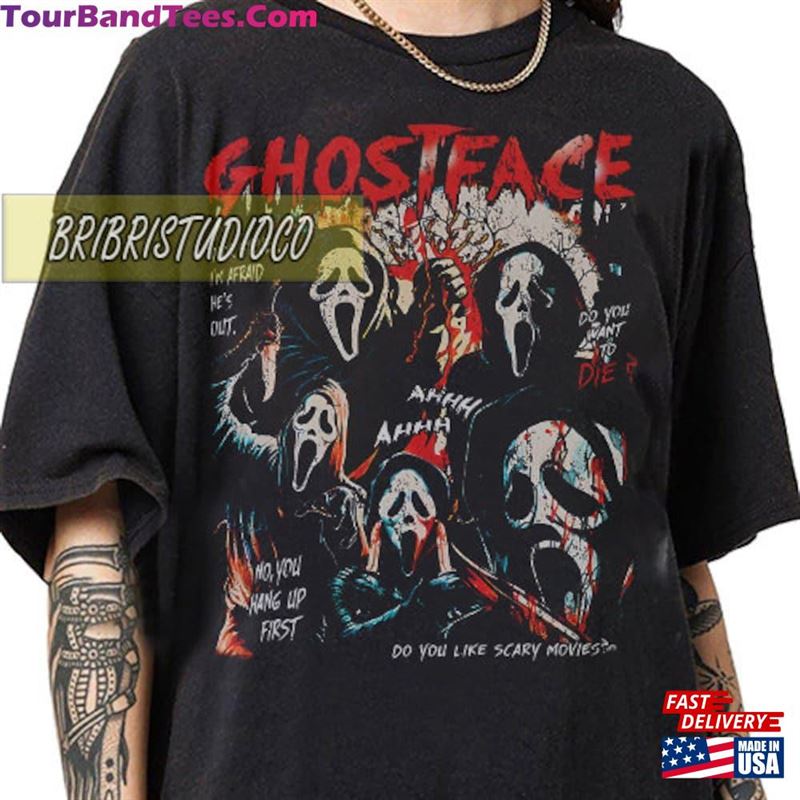 Ghostface Graphic Sweatshirt Vintage Tee Scream Horror Movie Tshirt T-Shirt 29Uf124139 – Utopia Fashion