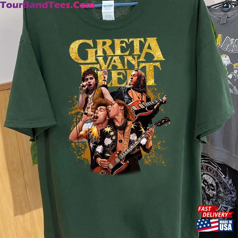 Greta Van Fleet Shirt Vintage Dream In Gold Tour Hoodie T-Shirt 29Uf122594 – Utopia Fashion