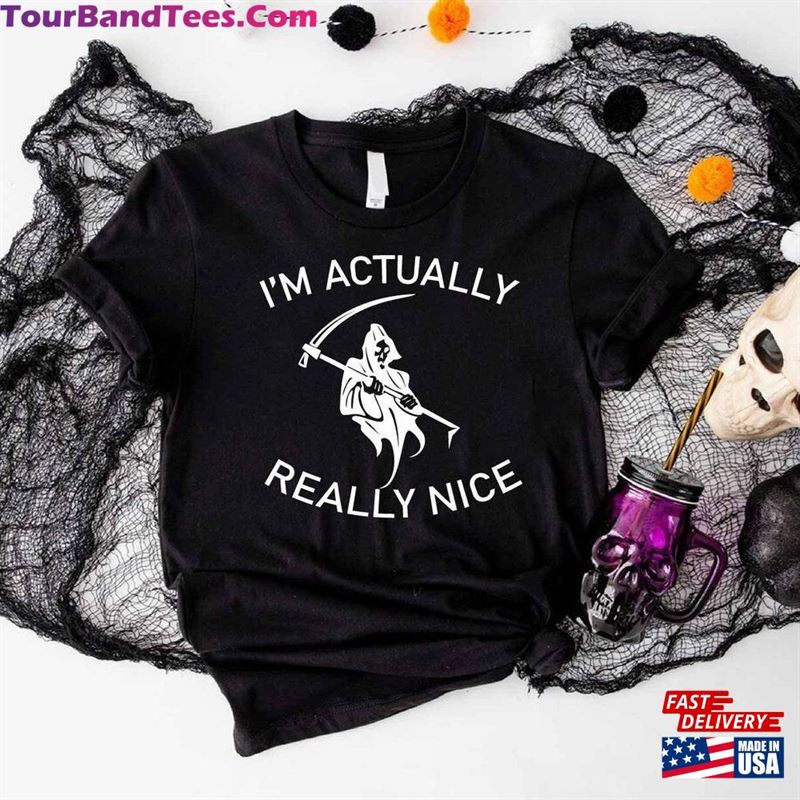 Halloween Death Shirt I’M Actually Really Nice Vintage Movie Unisex T-Shirt 29Uf131884 – Utopia Fashion