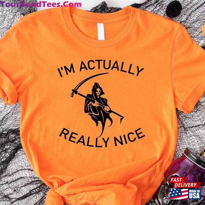 Halloween Death Shirt I’M Actually Really Nice Vintage Movie Unisex T-Shirt 29Uf131884 – Utopia Fashion