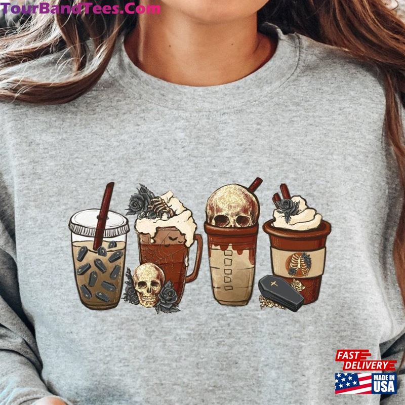 Halloween Scary Coffee Sweatshirt Retro Skull Shirt Movie Tee Hoodie Classic 29Uf124013 – Utopia Fashion