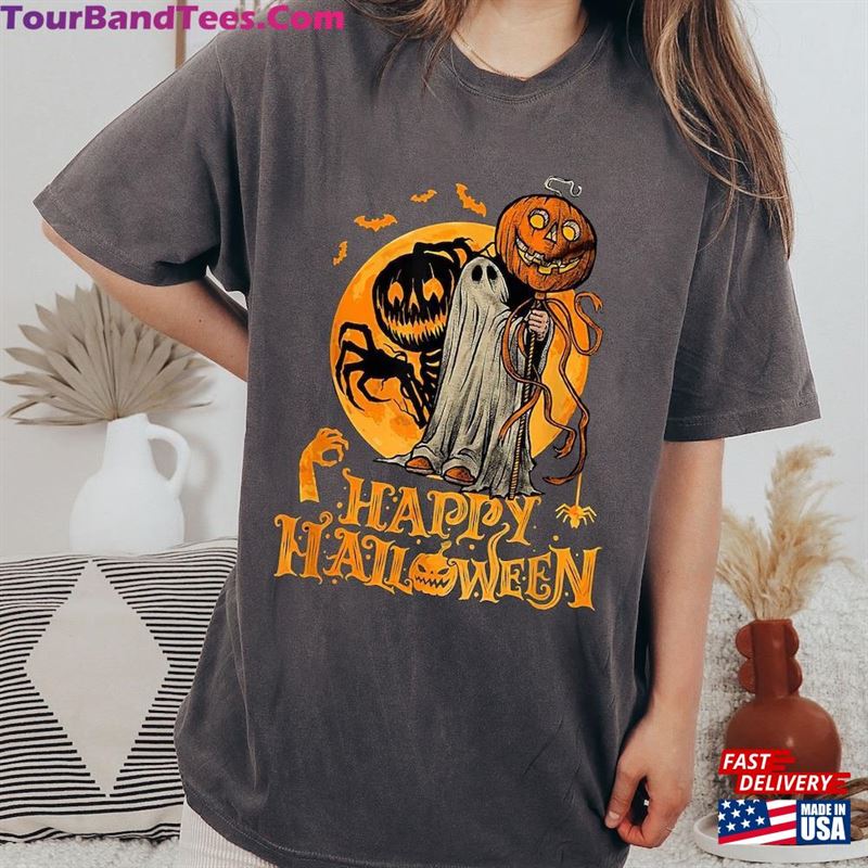 Happy Halloween Shirt Creepy Pumpkin Party Comfort Colors Sweatshirt Unisex 29Uf122199 – Utopia Fashion