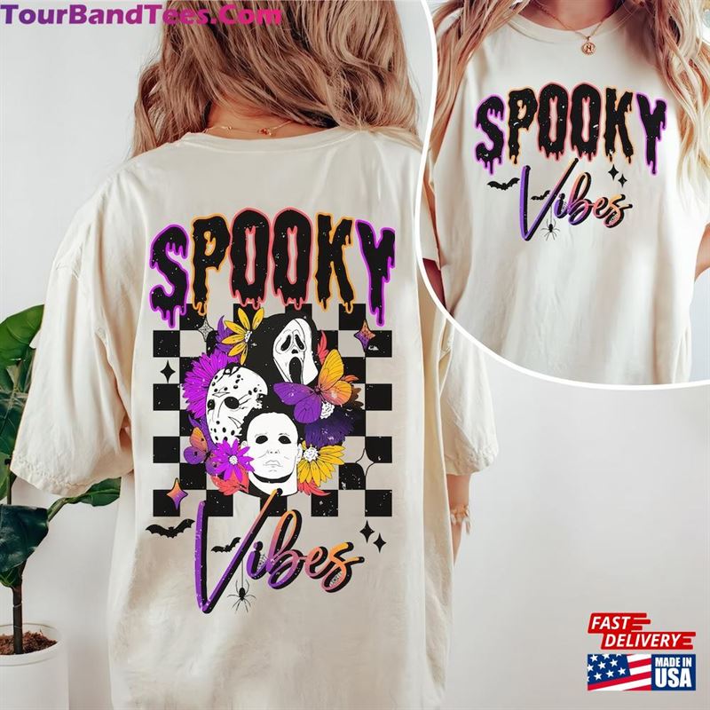 Horror Characters Spooky Vibes Comfort Color Shirt Retro Halloween Sweatshirt Movie T-Shirt 29Uf118905 – Utopia Fashion