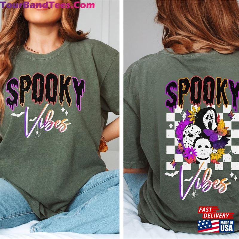 Horror Characters Spooky Vibes Comfort Color Shirt Retro Halloween Sweatshirt Movie T-Shirt 29Uf118905 – Utopia Fashion