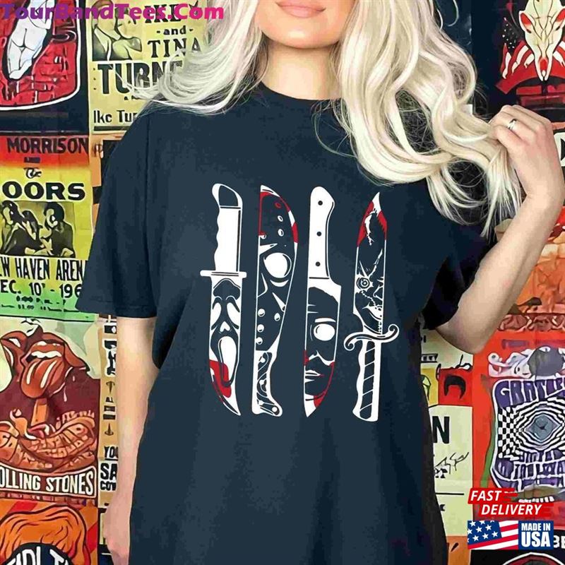 Horror Movie Characters In Knives Comfort Colors Halloween Shirt Unisex Hoodie 29Uf136558 – Utopia Fashion