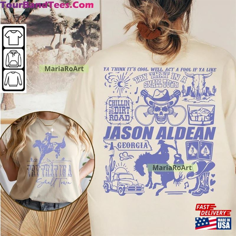 Jason Aldean Music Doodle Art Shirt Side Vintage Try That In A Small Town Lyrics Merch Tees Tattoo Tour Da2407Dt T-Shirt Sweatshirt 29Uf124584 – Utopia Fashion